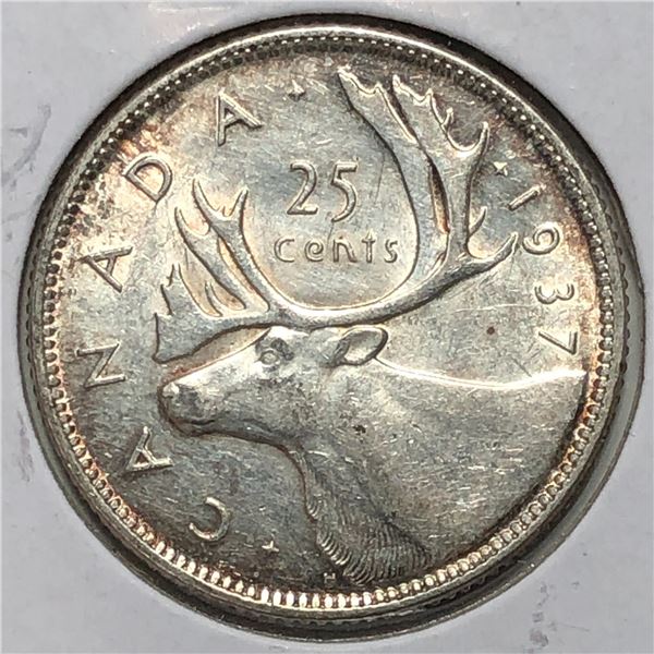 1937 King George VI 25 Cents UNC