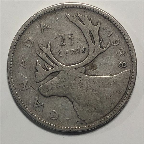 1938 King George VI 25 Cents