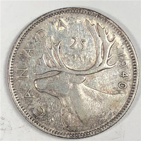 1940 King George VI 25 Cents