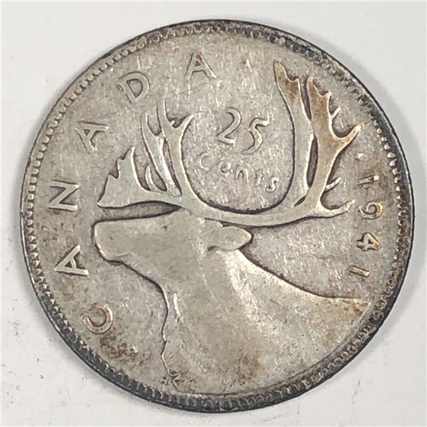 1941 King George VI 25 Cents