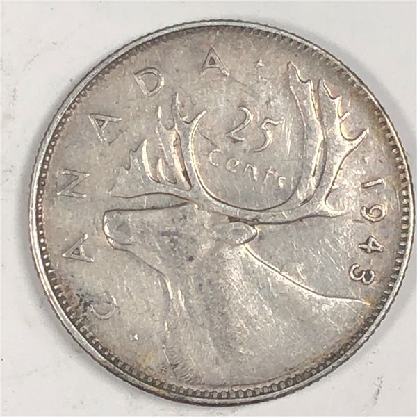 1943 King George VI 25 Cents