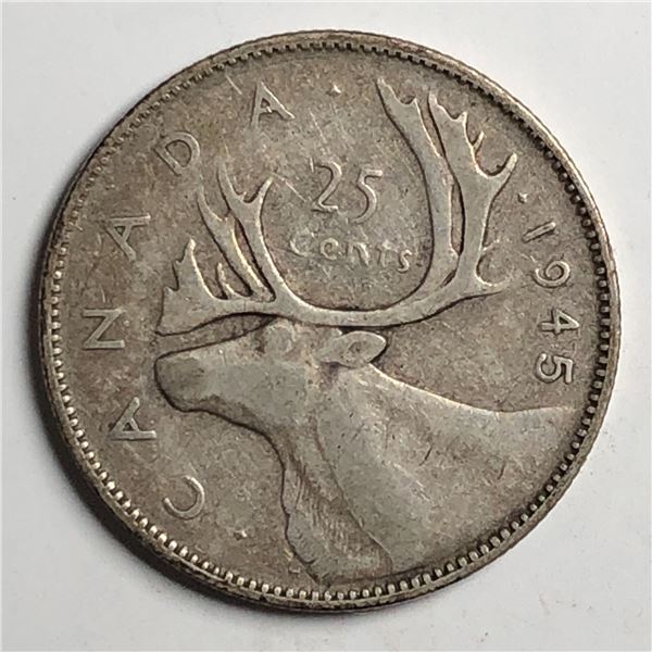 1945 King George VI 25 Cents