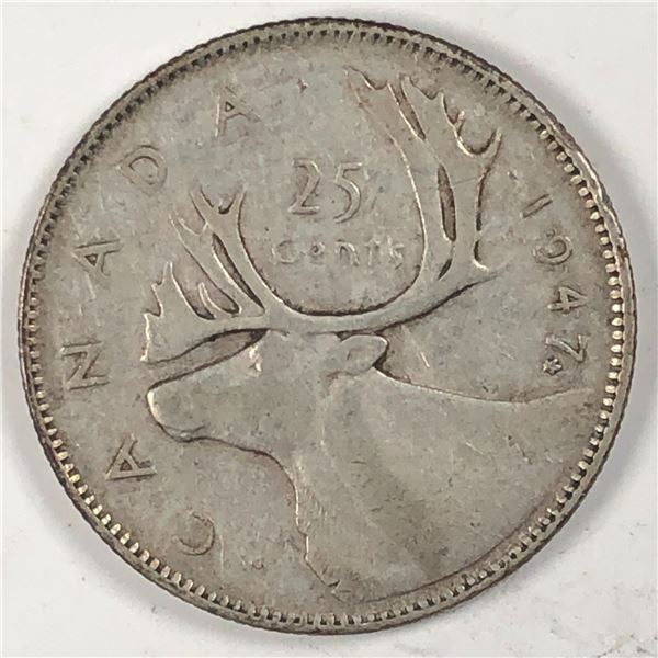 1947 Maple King George VI 25 Cents