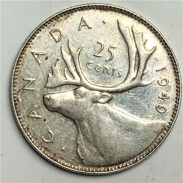 1949 King George VI 25 Cents