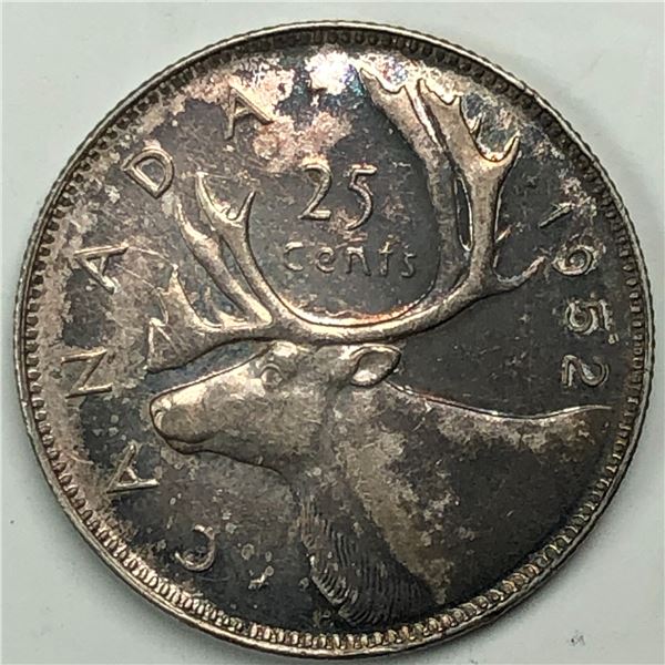 1952 King George VI 25 Cents High Relief UNC IMP