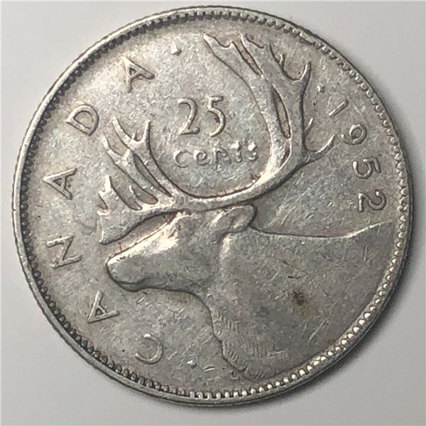 1952 King George VI 25 Cents