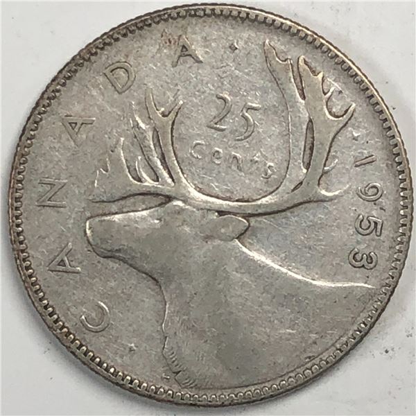 1953 LD NFS Queen Elizabeth 25 Cents