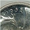 Image 1 : 1955 Queen Elizabeth 25 Cents  Choice UNC Blast White