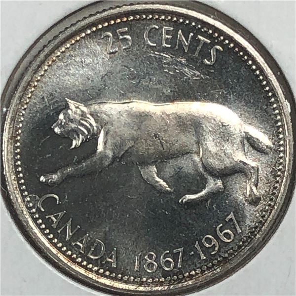1967 Queen Elizabeth 25 Cents