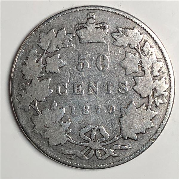 1870 Queen Victoria 50 Cents  G