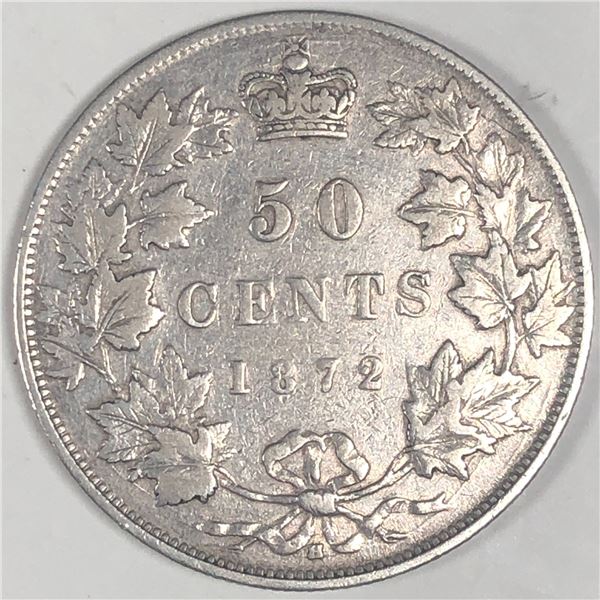 1872 Queen Victoria 50 Cents  VF+++