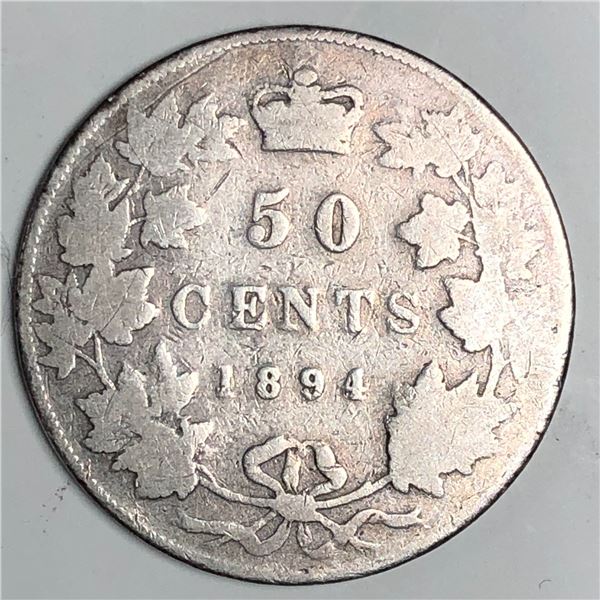 1894 Queen Victoria 50 Cents  G+