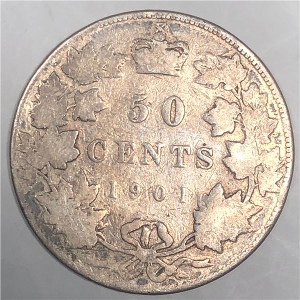 1901 Queen Victoria 50 Cents  G++