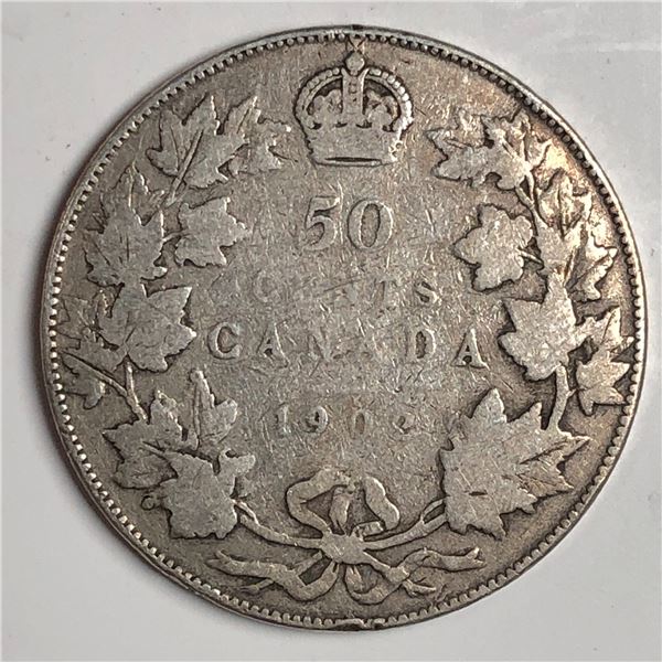 1902 King Edward VII 50 Cents  VG