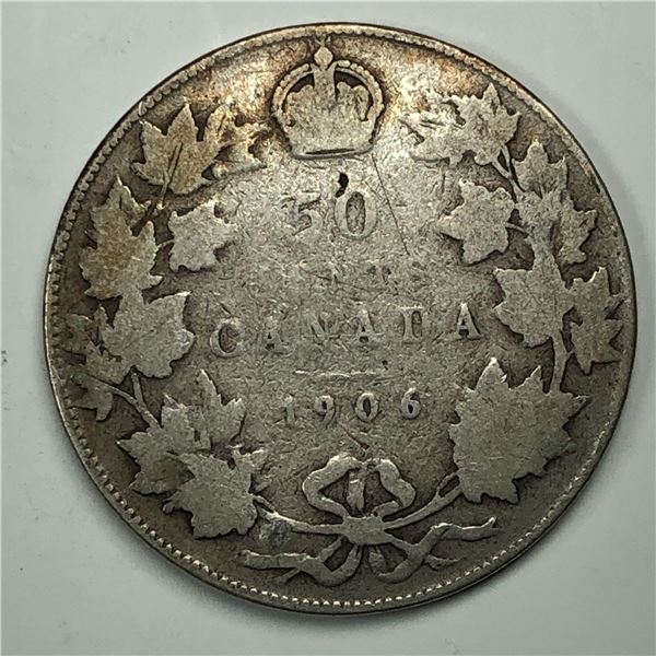 1906 King Edward VII 50 Cents VG+