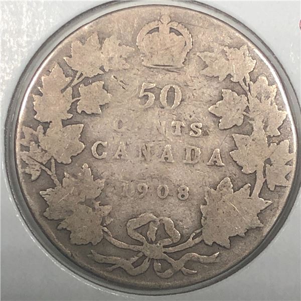 1908 King Edward VII 50 Cents G+