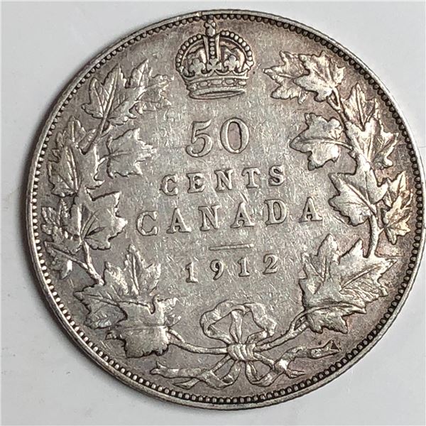 1912 King George V 50 Cents F++