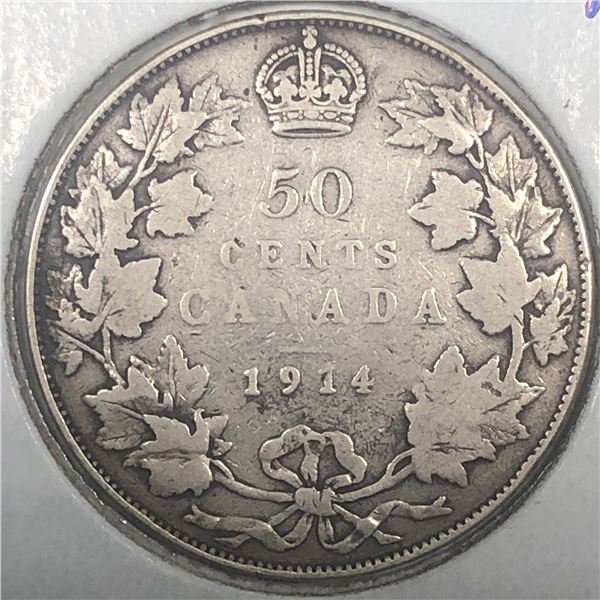 1914 King George V 50 Cents VG+