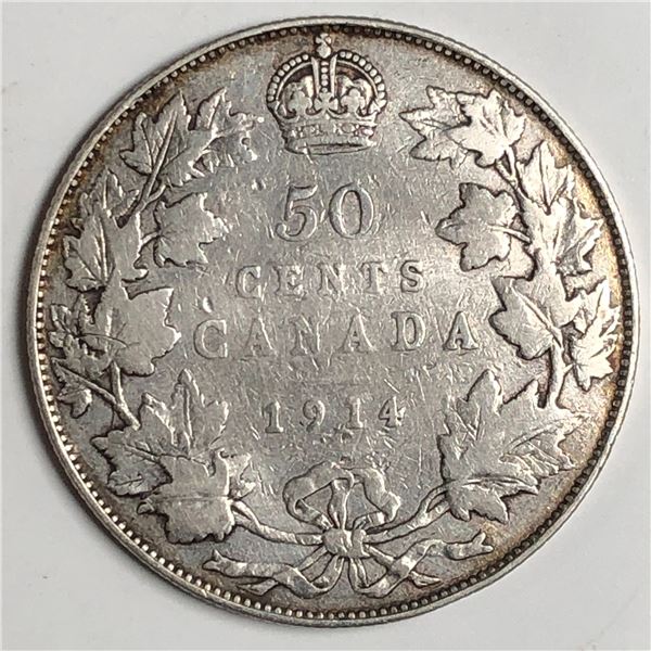 1914 King George V 50 Cents G+