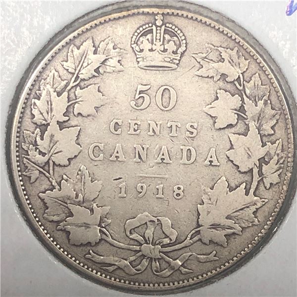 1918 King George V 50 Cents VG