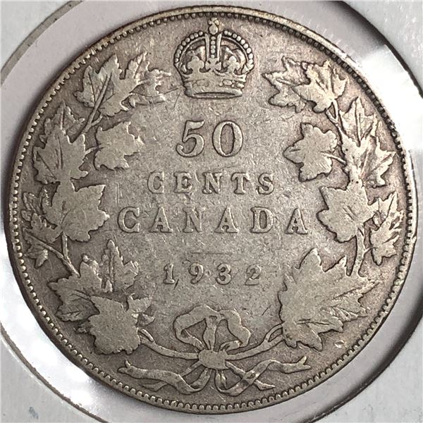 1932 King George V 50 Cents VG+ Key Date