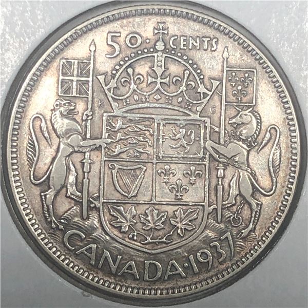 1937 King George VI 50 Cents VF++