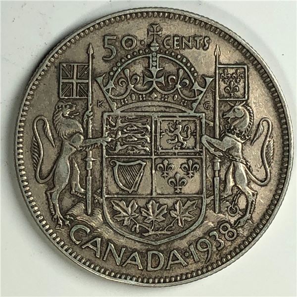 1938 King George VI 50 Cents EF+
