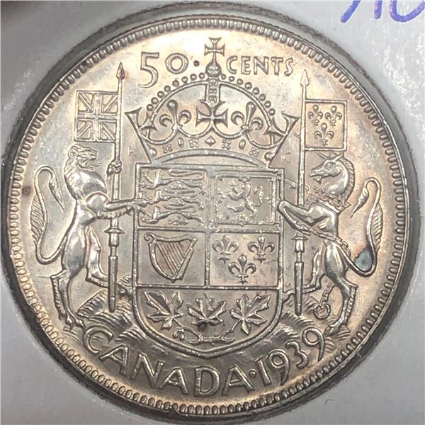 1939 King George VI 50 Cents AU++
