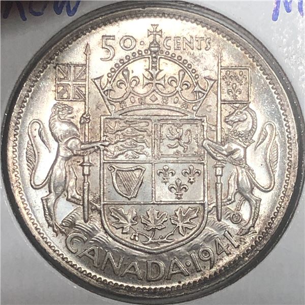1941 King George VI 50 Cents UNC