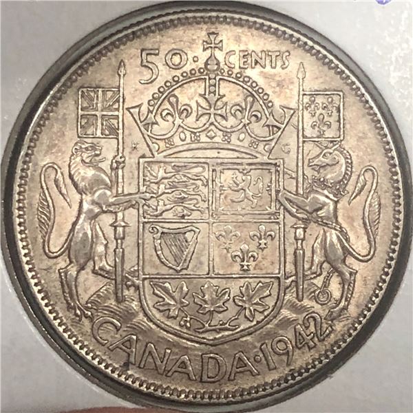 1942 King George VI 50 Cents AU+ WD