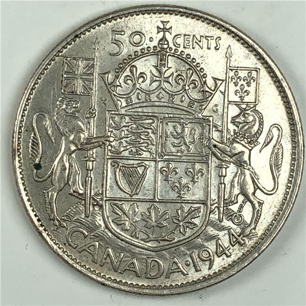 1944 King George VI 50 Cents Far4 AU+