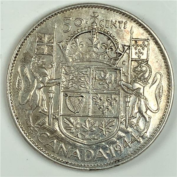 1944 King George VI 50 Cents Near4 AU