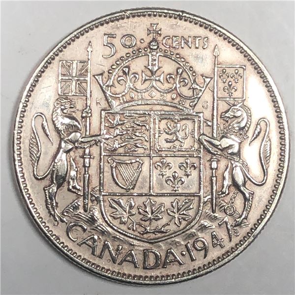 1947 Maple King George VI 50 Cents UNC