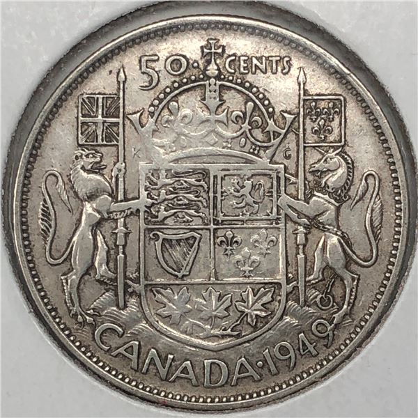 1949 King George VI 50 Cents Hoof Over 9
