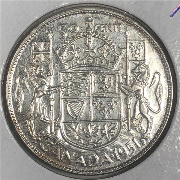 1951 King George VI 50 Cents Choice UNC