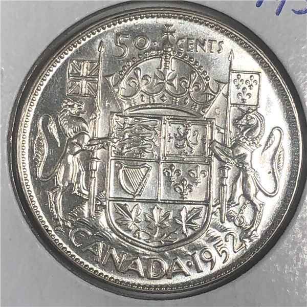 1952 King George VI 50 Cents Choice UNC+