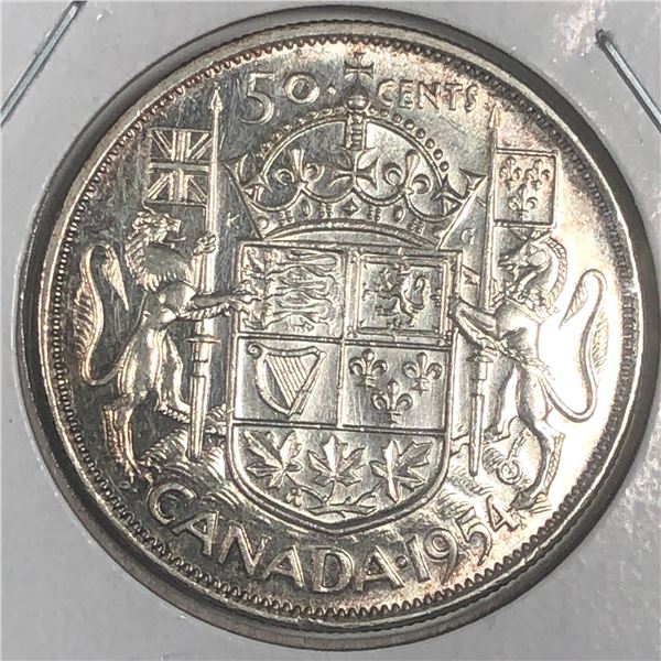 1954 Queen Elizabeth 50 Cents AU+++