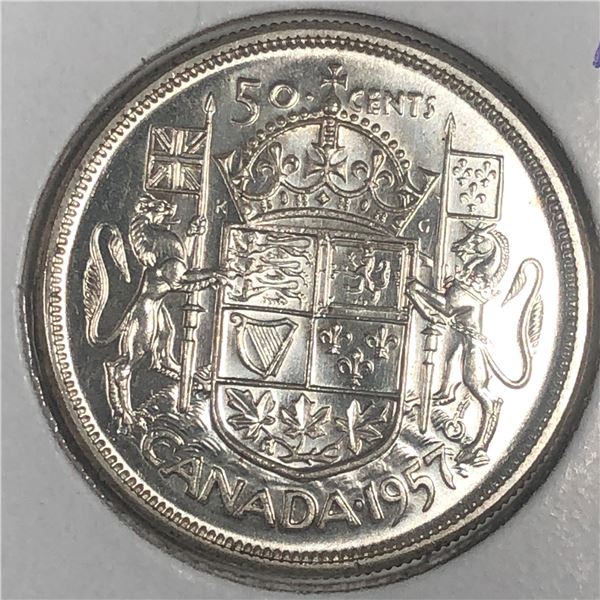 1957 Queen Elizabeth 50 Cents PL-66