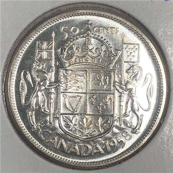 1958 Queen Elizabeth 50 Cents PL-65