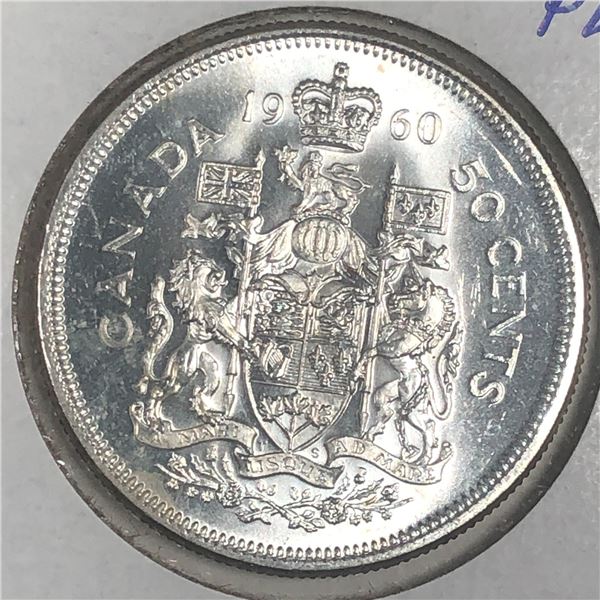 1960 Queen Elizabeth 50 Cents PL-66 Cameo