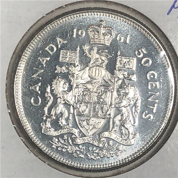 1961 Queen Elizabeth 50 Cents PL-66 Heavy Cameo