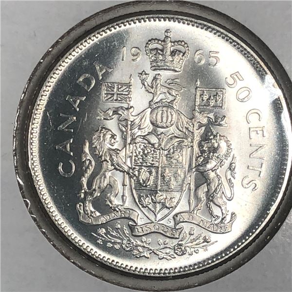 1965 Queen Elizabeth 50 Cents PL-65 Cameo