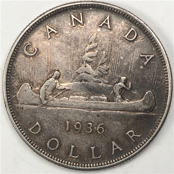 1936 King George V Canadian Silver Dollar Circ