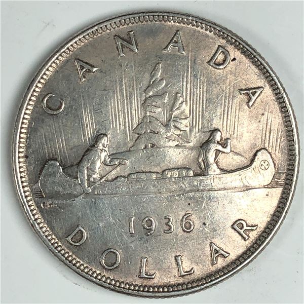 1936 King George V Canadian Silver Dollar Circ