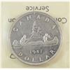 Image 2 : 1947 Pointed Dot King George VI Canadian Silver Dollar ICCS-AU-55