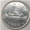 Image 1 : 1950 King George VI Canadian Silver AU-UNC