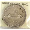Image 2 : 1951 King George VI Canadian Silver Dollar ICCS-AU-55 Arnprior DBL-HP