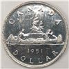 Image 1 : 1951 King George VI Canadian Silver Dollar UNC