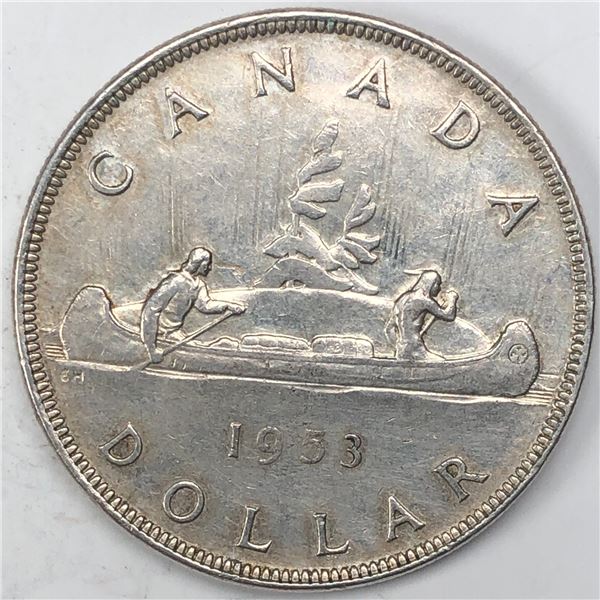 1953 Queen Elizabeth II Canadian Silver Dollar