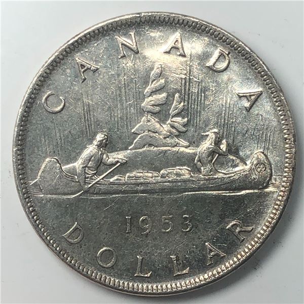 1953 Queen Elizabeth II Canadian Silver Dollar NSS